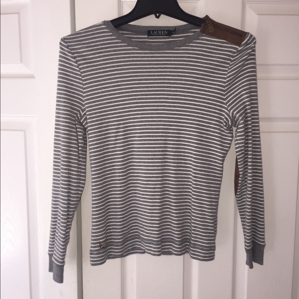 Grey and White Patched Sweater